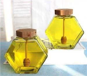 400 ml hexagon glas honung burk