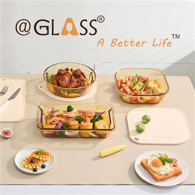 Bärnsten borosilikatglasbakningsrätt